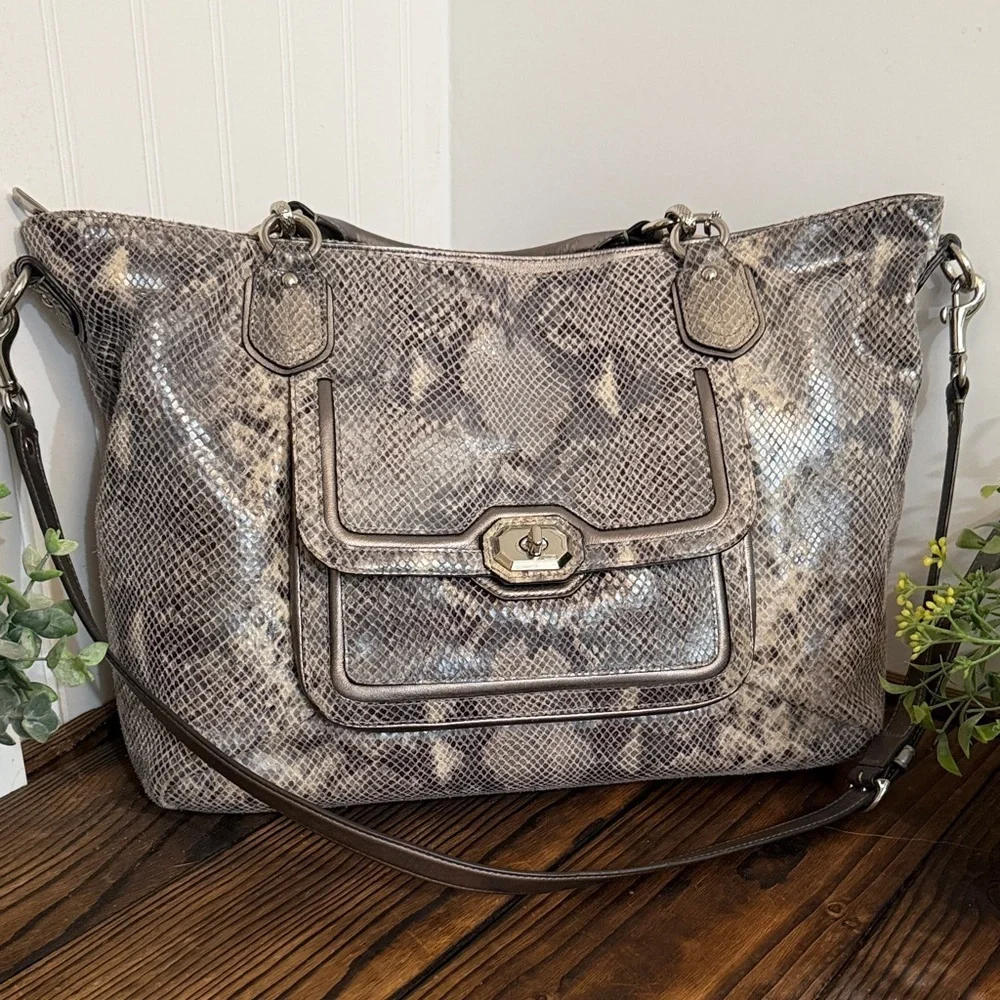 Coach Campbell Exotic Leather Large Satche